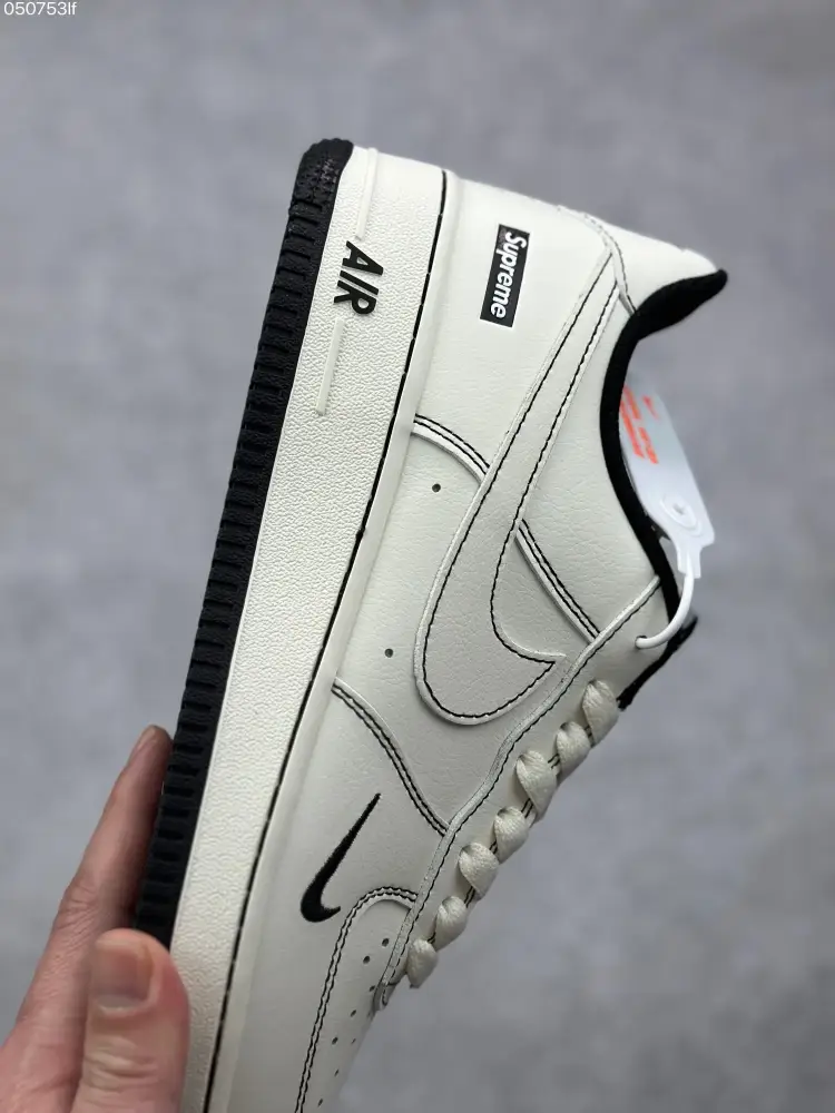 Breathable Nike x Supreme Air Force 1 '07 Low Cream Black Limited Edition – Best Sneakers 999 