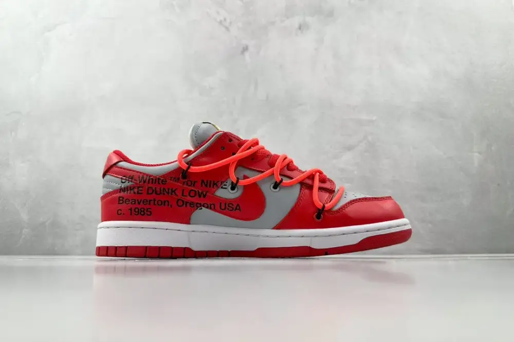 Upgraded Off-White Nike Dunk Low Red Leather – Nikes Collection 1564 