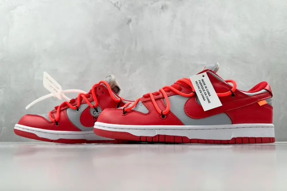Upgraded Off-White Nike Dunk Low Red Leather – Nikes Collection 1564 