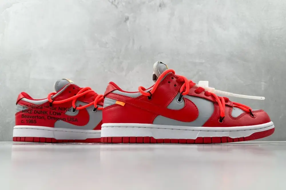 Upgraded Off-White Nike Dunk Low Red Leather – Nikes Collection 1564 
