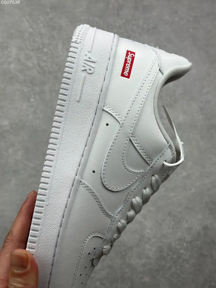 Trendsetting Supreme x Nike Air Force 1 '07 Low All-White Custom Leather Sneakers – Best Sneakers & 993 