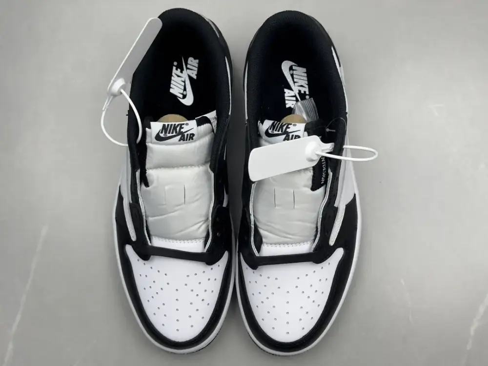 TechFriendly Travis Scott x Air Jordan 1 Low OG Black White Reverse Swoosh , Top-Quality Best Sneakers, Sizes 36-47 (Including Half Sizes 1263 