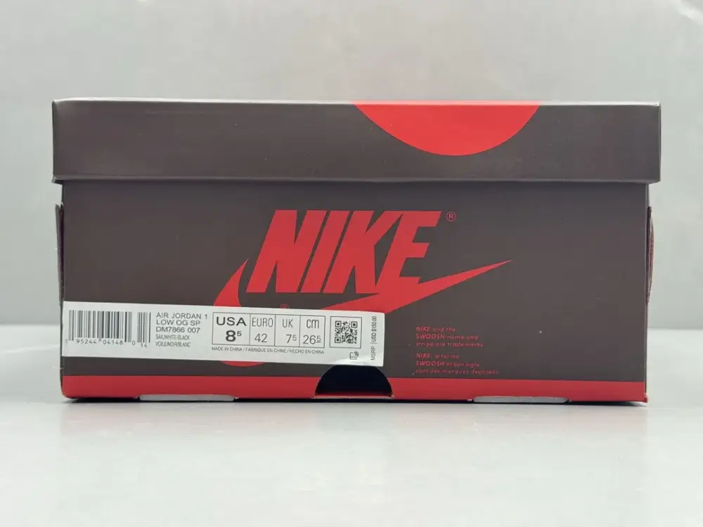TechFriendly Travis Scott x Air Jordan 1 Low OG Black White Reverse Swoosh , Top-Quality Best Sneakers, Sizes 36-47 (Including Half Sizes 1263 