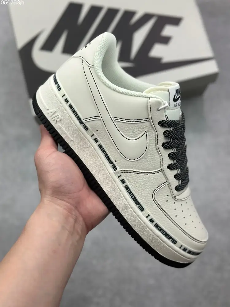 WrinkleFree Uninterrupted x Nike Air Force 1 Low 'More Than' – Cream Black Signature Doodle , Top Fake Nike Sneakers 1073  CDD123