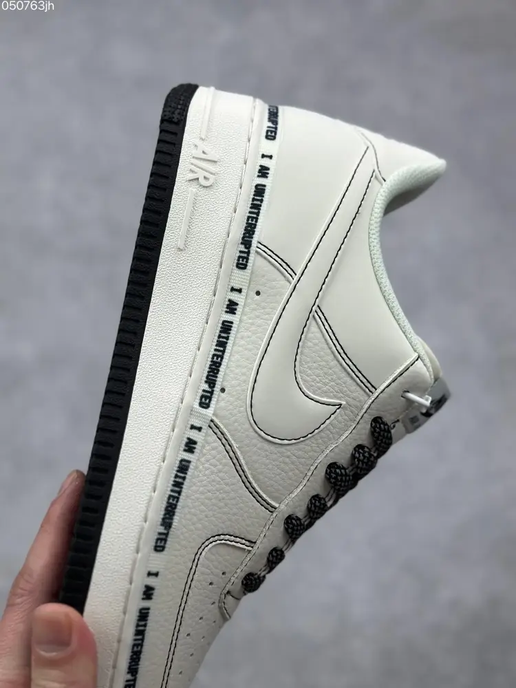 WrinkleFree Uninterrupted x Nike Air Force 1 Low 'More Than' – Cream Black Signature Doodle , Top Fake Nike Sneakers 1073 