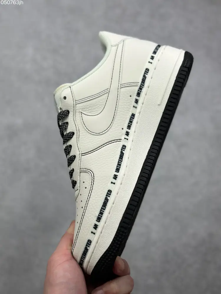 WrinkleFree Uninterrupted x Nike Air Force 1 Low 'More Than' – Cream Black Signature Doodle , Top Fake Nike Sneakers 1073 