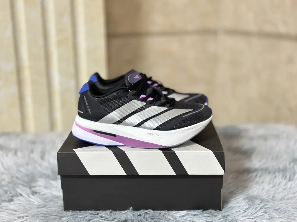 adidas Adizero Boston 13 Black Purple Running DailyWear 489  ADD560