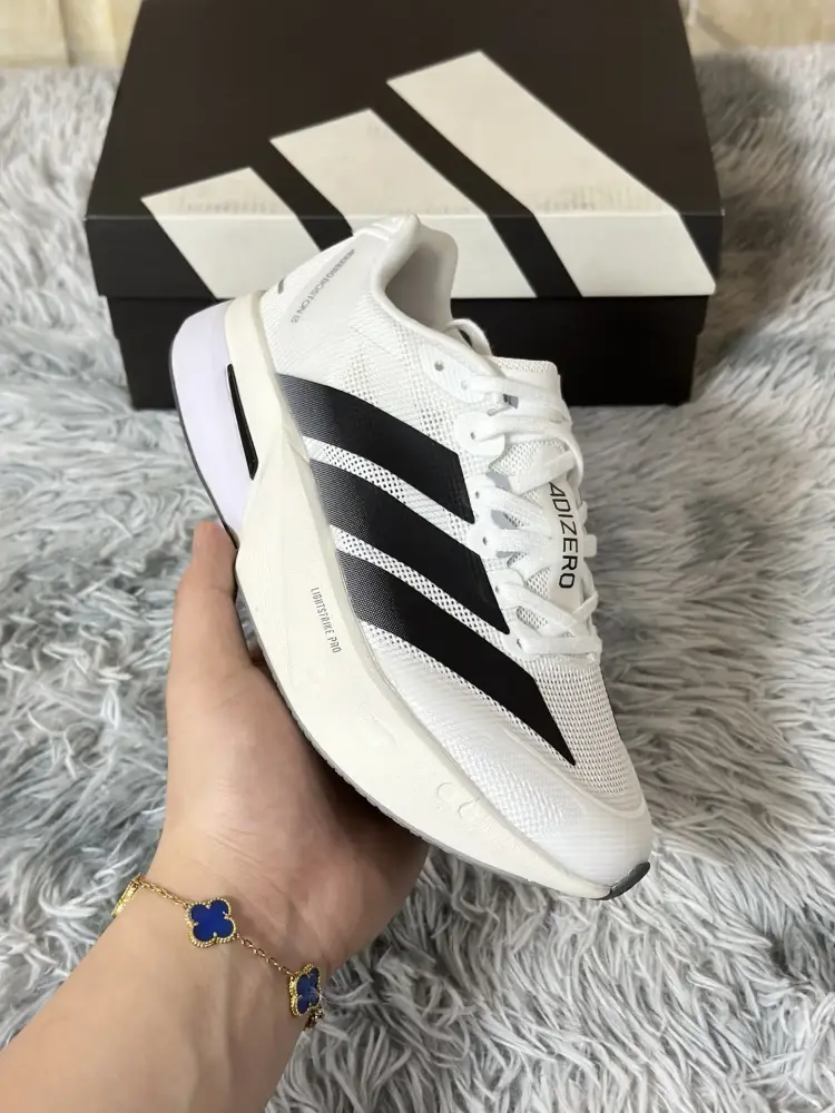 Classic adidas Adizero Boston 13 White Black Running 492 