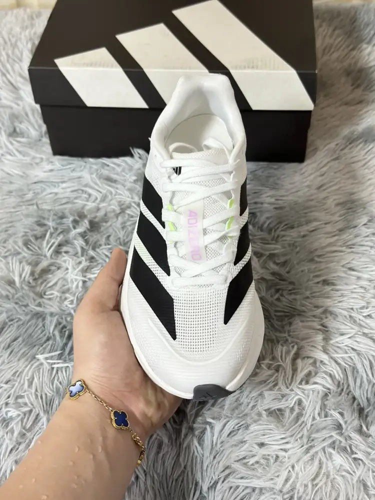 Classic adidas Adizero Boston 13 White Black Running 492 