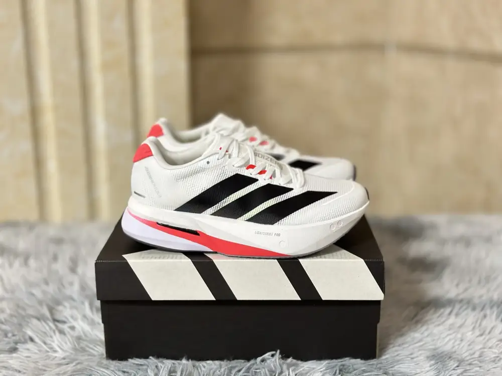 adidas Adizero Boston 13 White Red Elegant 487 