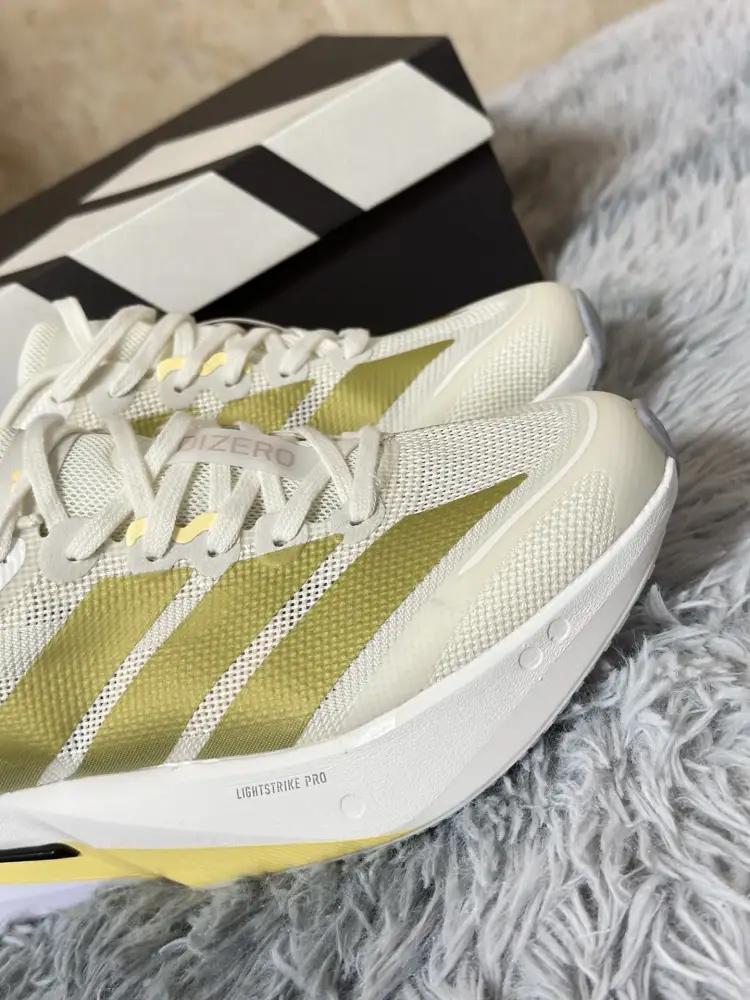 Premium adidas Adizero Boston 13 White Yellow Running 497 