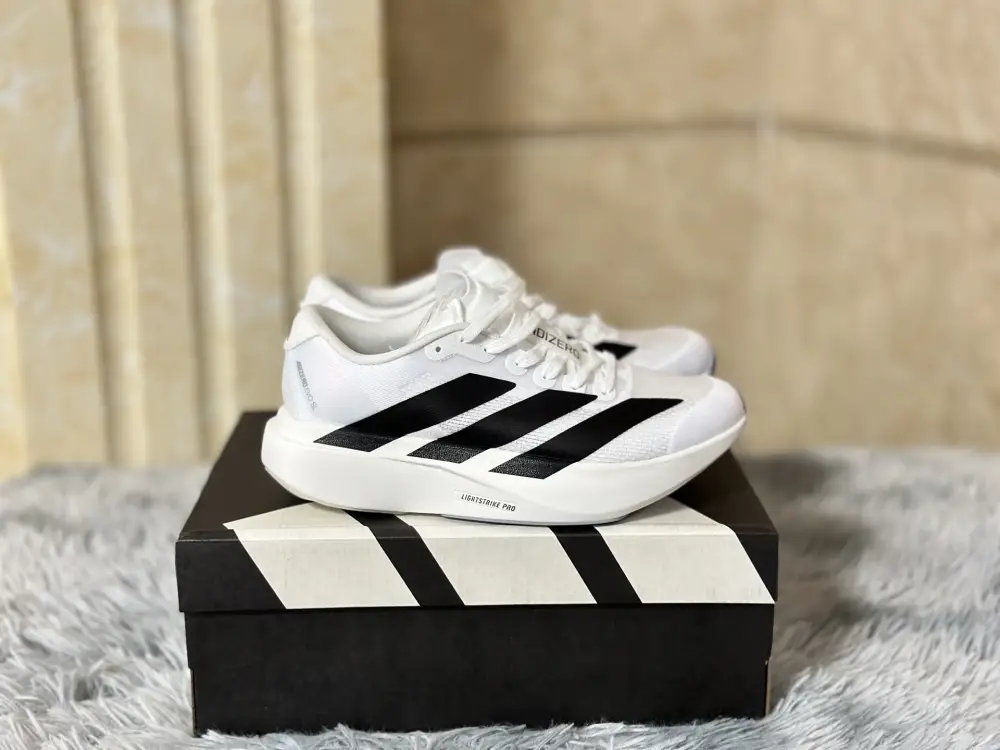 adidas Adizero Evo SL White Black Sneakers – for Running Packable 476  EEC86
