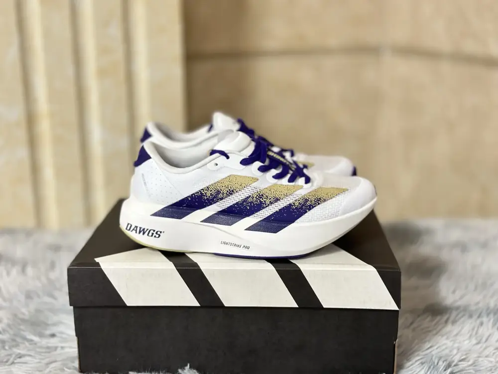 TimelessDesign adidas Adizero Evo SL White Purple Running – Adidas Edition 486  BDFE319