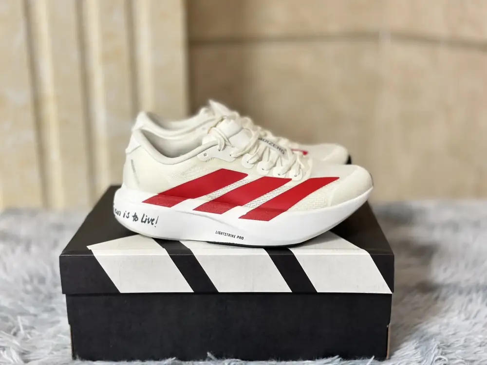 adidas Adizero Evo SL White Red Sneakers – ZeroBulk 481  BAA365