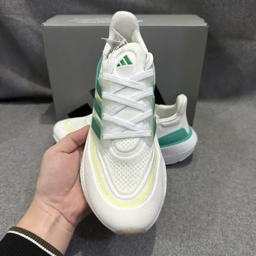 Supportive adidas Ultraboost 23 Light White Green Blue – Adidas 579 