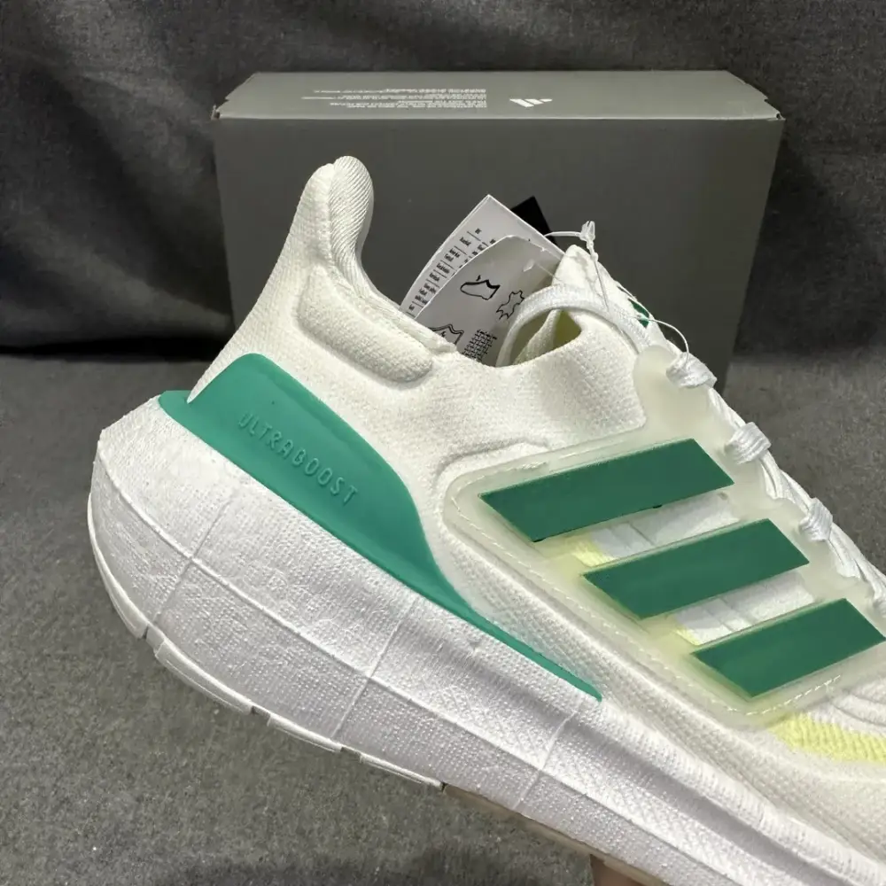 Supportive adidas Ultraboost 23 Light White Green Blue – Adidas 579 