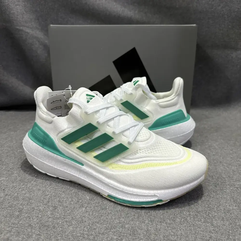 Supportive adidas Ultraboost 23 Light White Green Blue – Adidas 579 